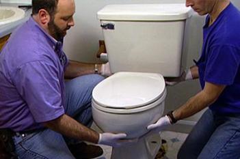 Jack and Peter are replacing a leaky toilet