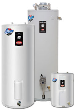 our team can install any type of water heaters like these Bradford ones